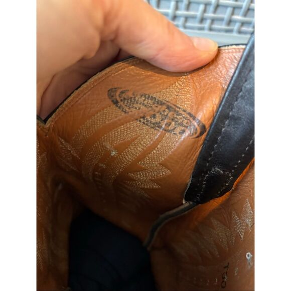 LUCCHESE 2000 Mens Black Italian Kangaroo Western Boots T3010 J4 Sz 8.5EE, $595 - Picture 5 of 10